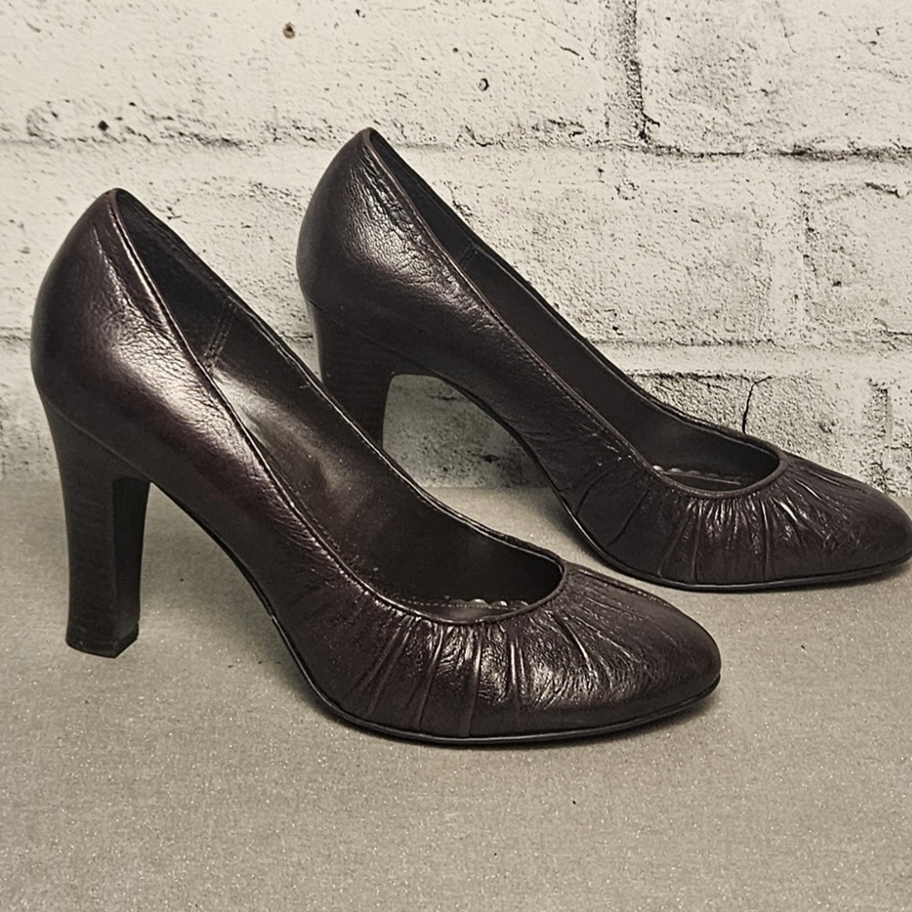 Aldo Plum Purple Leather Heels | Classic Business Chic Pumps Size 37
